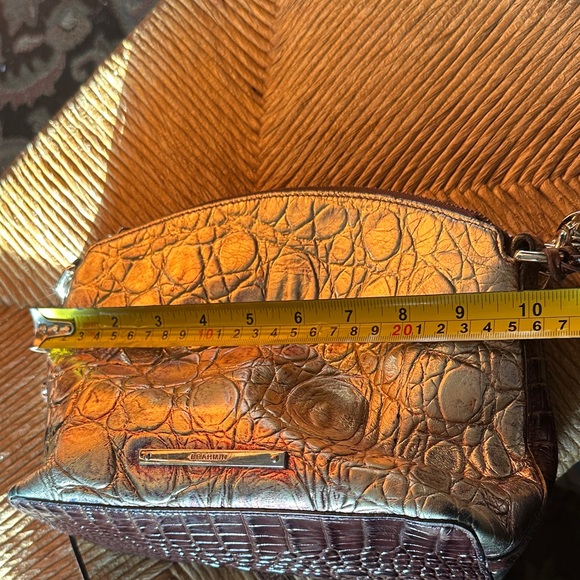 Brahmin mini duxbury multi  crescendo Crocodile Embossed Brown Bag - Picture 10 of 14